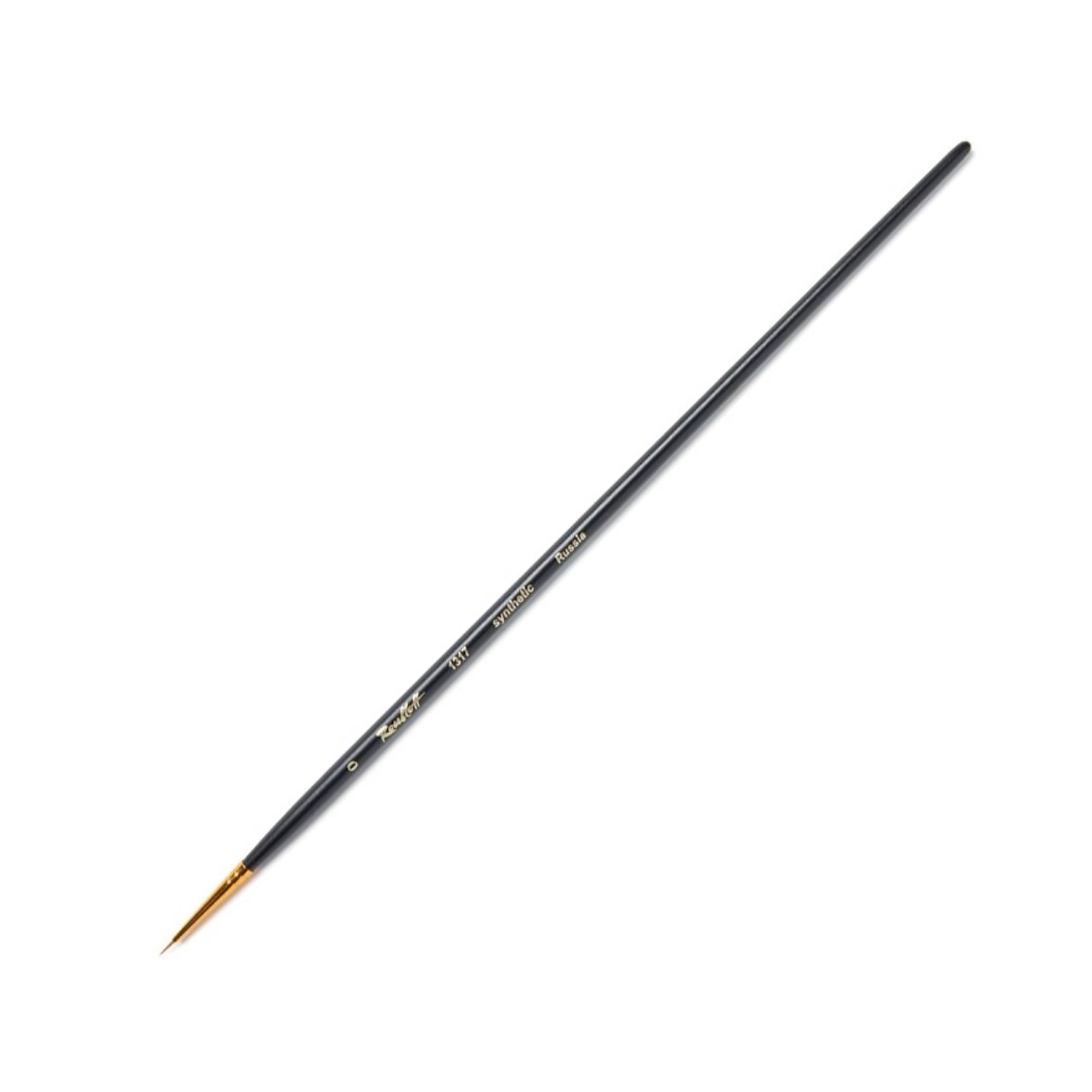 Кисть Roubloff Серия 1317 синтетика круглая укороченная вставка ручка матовая длинная 5 шт/упак 12 размеров в ассортименте
