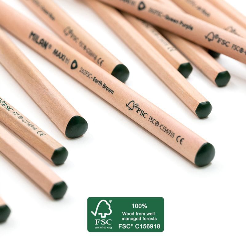 Набор цветных карандашей MILAN 24 цвета деревянные 2,9 мм шестигранные в картонной упаковке с европодвесом (ECO)