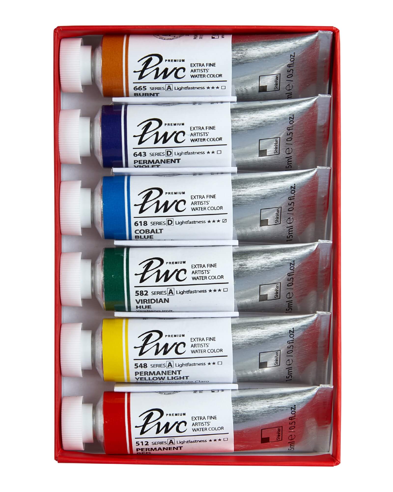 Набор акварельных красок ShinHan PWC A 6 цв. по 15мл в картонной упаковке