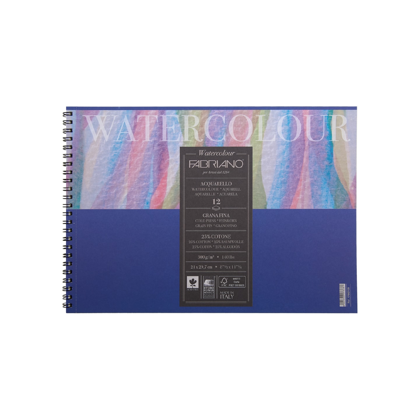 Альбом для акварели Watercolour Studio 300г/м.кв 21x29,7см Фин 12л спираль по короткой стороне
