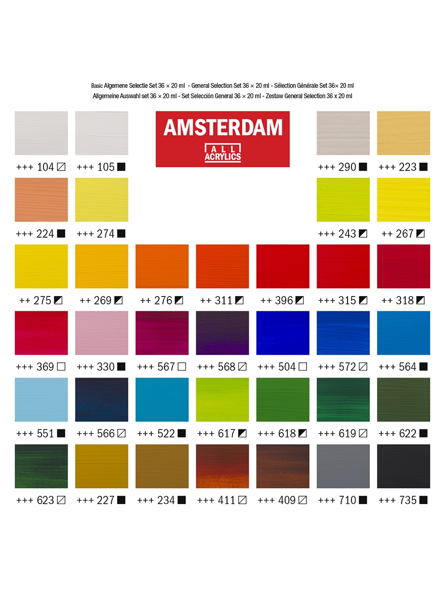 Набор акриловых красок Amsterdam Standart 36цв*20мл