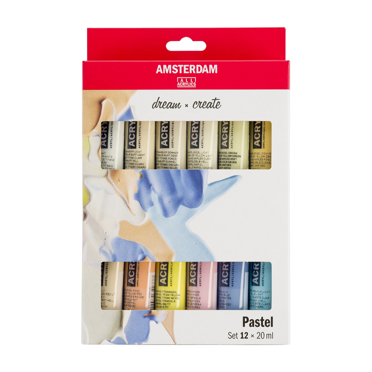 Набор акриловых красок Amsterdam Standart 12цв*20мл пастельные цвета