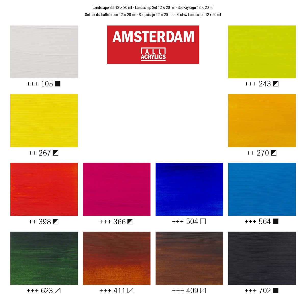 Набор акриловых красок Amsterdam Standart 12цв*20мл пейзаж