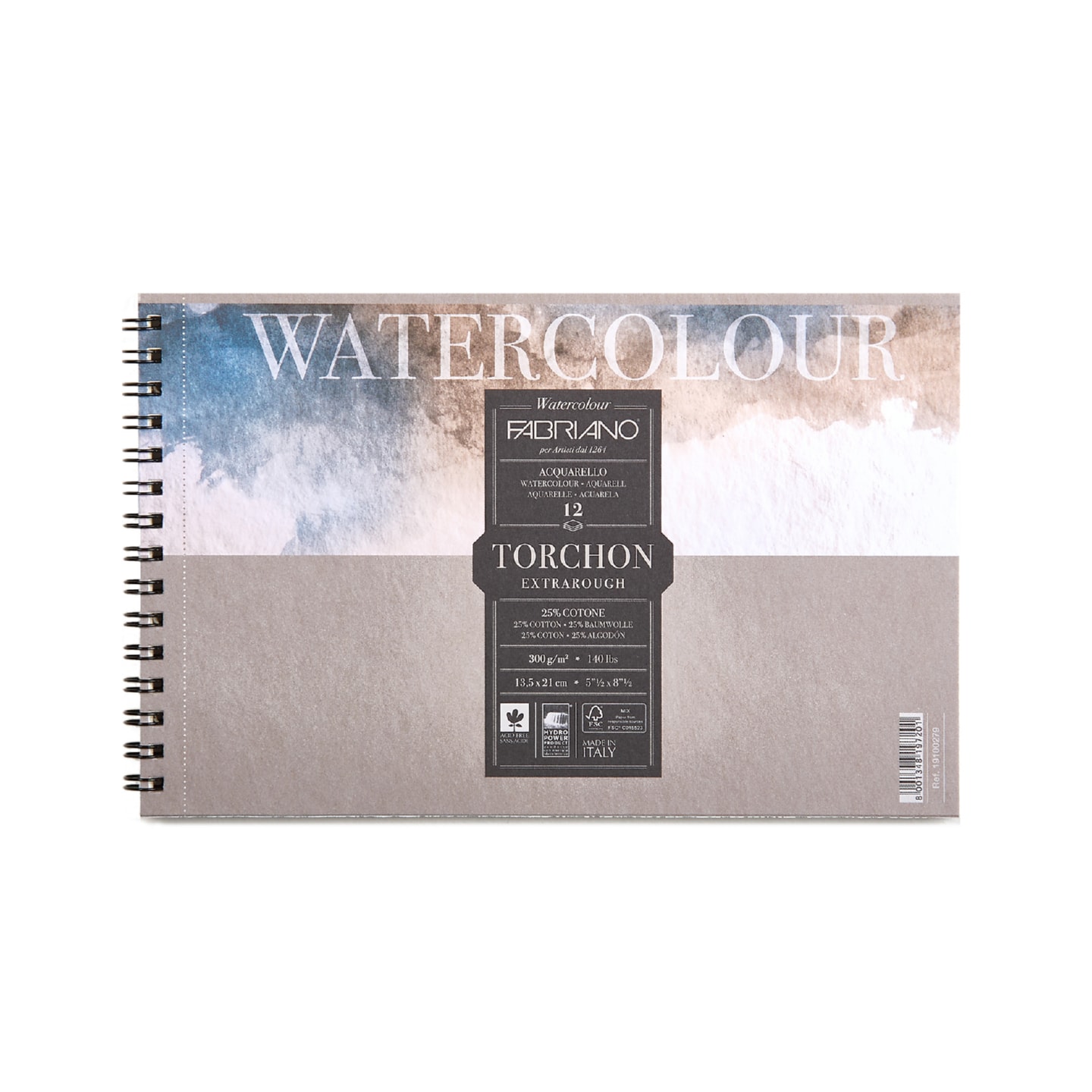 Альбом для акварели Watercolour Studio 300г/м.кв 13,5x21см Торшон 12л спираль по короткой стороне