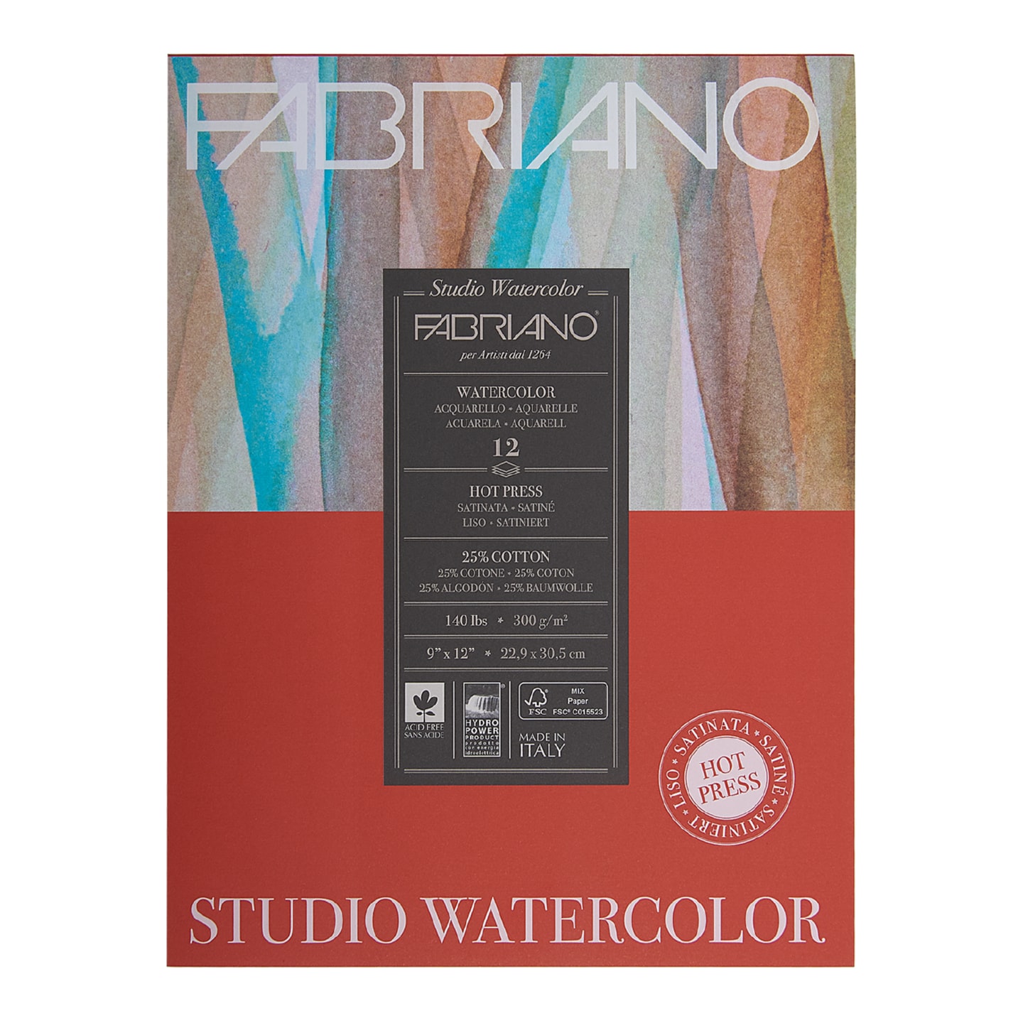 Альбом для акварели Watercolour Studio 300г/м.кв 22,9x30,5см Сатин 12л склейка по 1 стороне