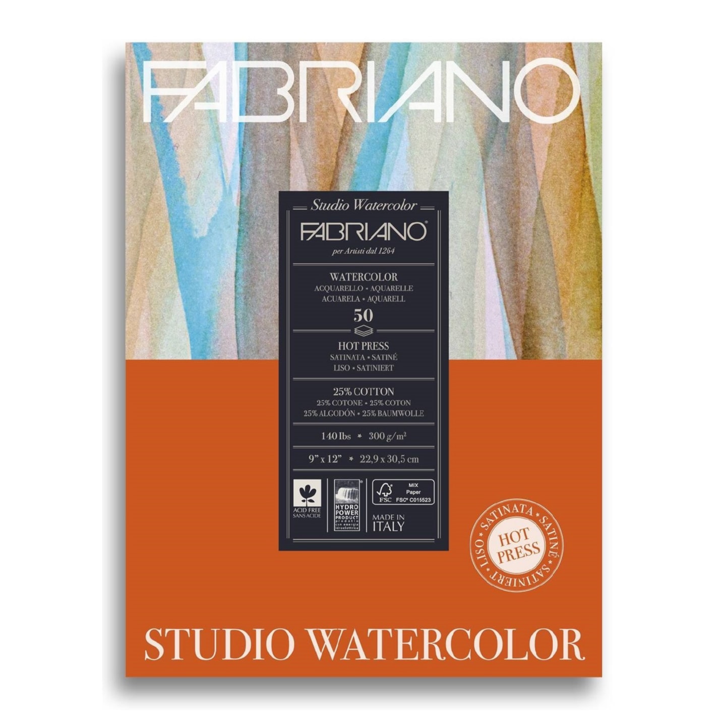Альбом для акварели Watercolour Studio 300г/м.кв 22,9x30,5см Сатин 50л склейка по 1 стороне