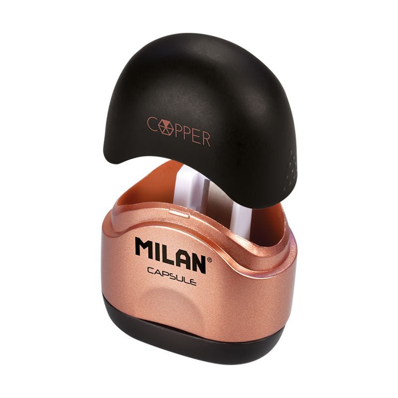 Точилка для карандашей MILAN CAPSULE Copper пластик цвета в ассортименте 12 шт/упак