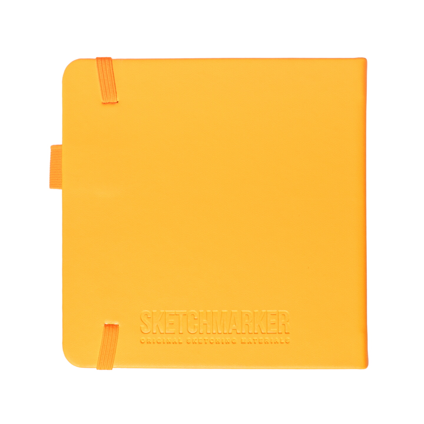 Блокнот для зарисовок Sketchmarker 140г/кв.м 12*12см 80л твердая обложка Неоновый апельсин