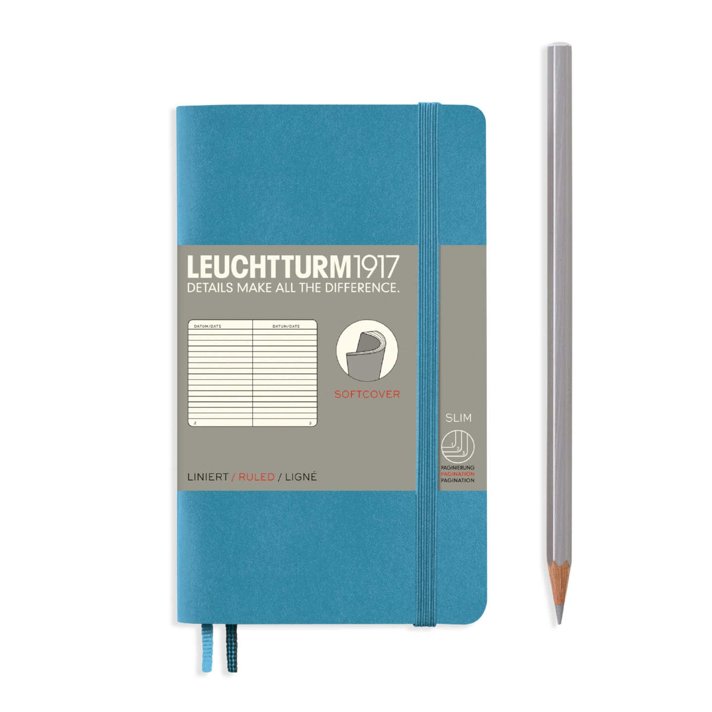 Блокнот Leuchtturm1917 Pocket A6 (9x15см) 80г/м2 61л мягкая обложка Синий Нордический 3 варианта линовки