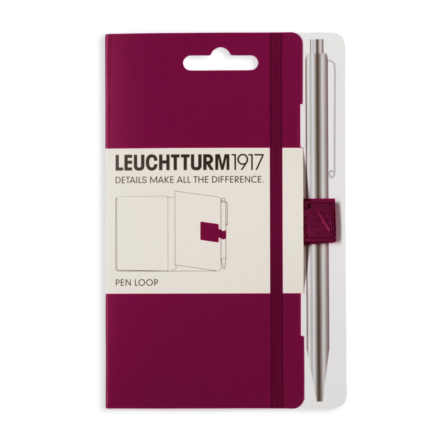 Петля самоклеящаяся Pen Loop для ручек на блокноты Leuchtturm1917 цвет Красный Портвейн