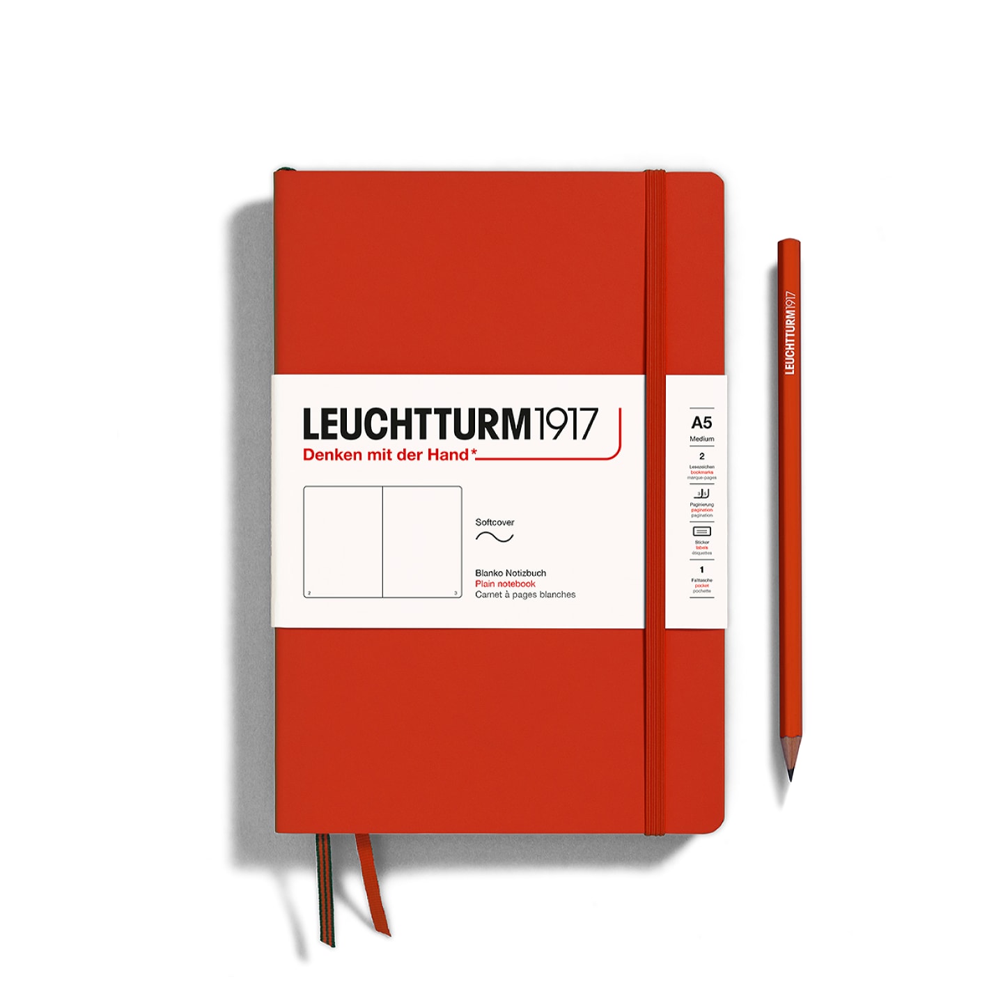 Блокнот Leuchtturm1917 Classic A5 (14,8*21см) 80г/м2 61л мягкая обложка Рыжий лис 3 варианта линовки