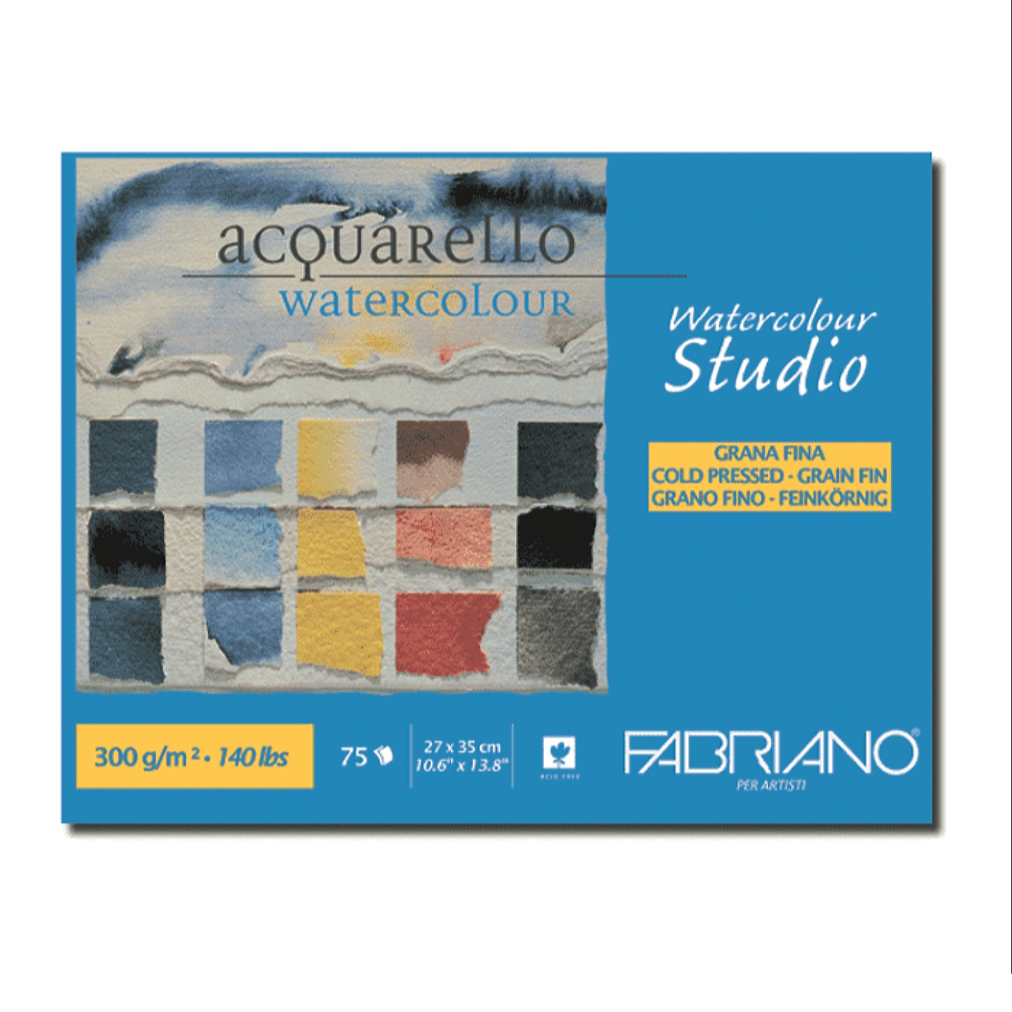 Альбом для акварели Watercolour Studio 300г/м.кв 27x35см Фин 75л склейка по 1 стороне
