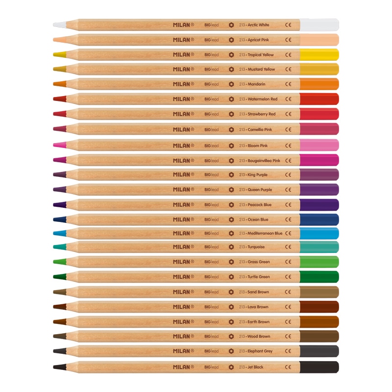 Набор цветных карандашей MILAN 24 цвета деревянные грифель 3.5мм в металлической упаковке с европодвесом (ECO)
