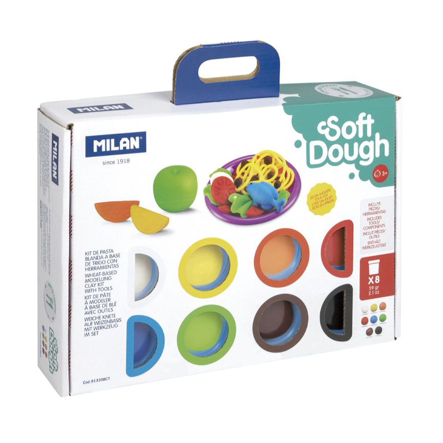 Набор для лепки Soft Dough "Время готовить" 8 цветов пластилина по 59г + 11 аксессуаров в картонной