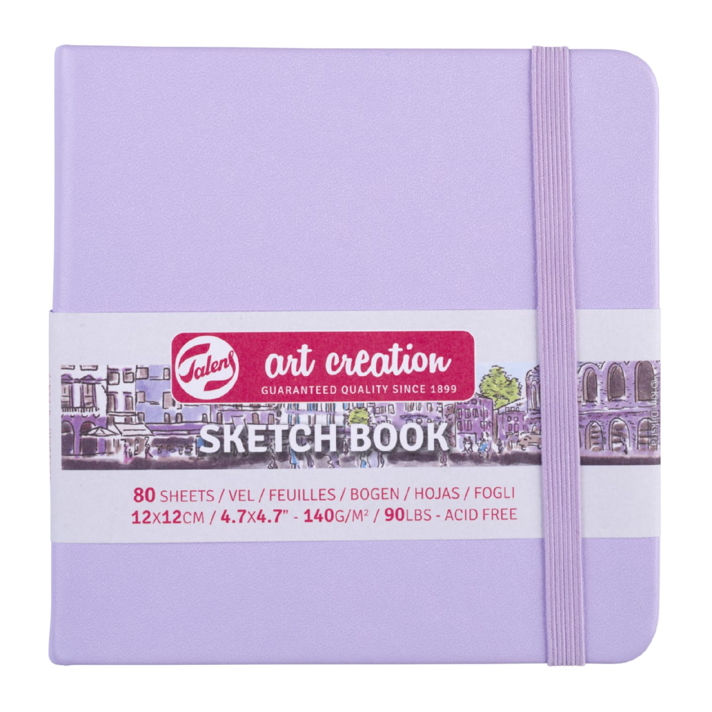 Блокнот для зарисовок Art Creation 140г/кв.м 80л твердая обложка Фиолетовая пастельная 5 размеров в ассортименте