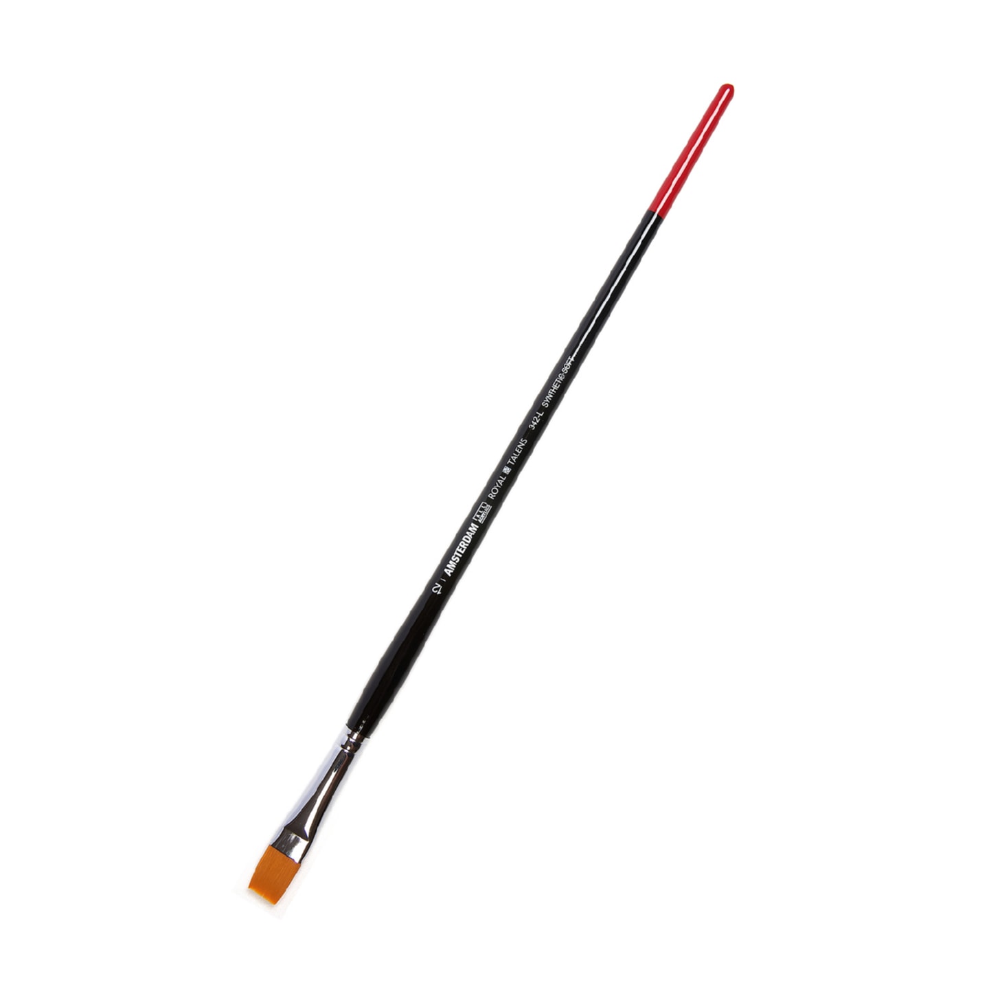 Кисть для акрила Amsterdam 342 синтетика мягкая плоская ручка длинная 5 шт/упак 13 размеров в ассортименте