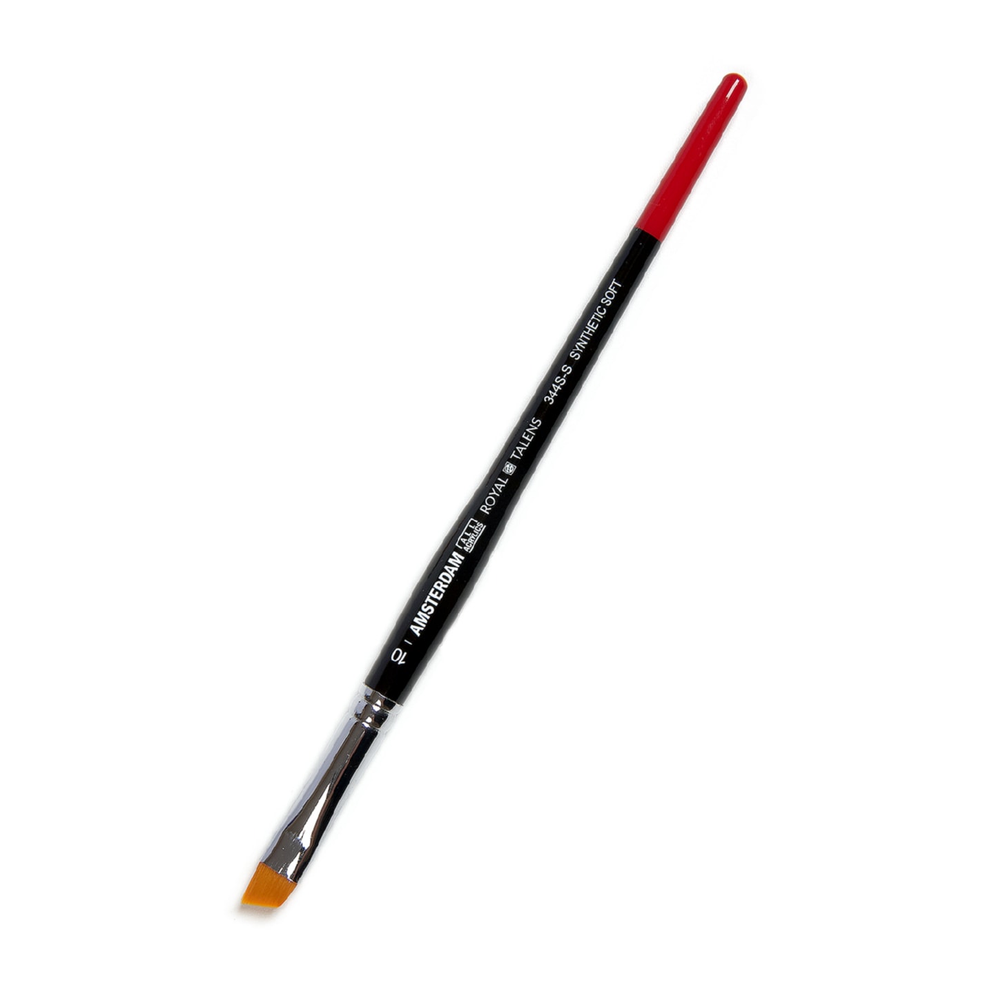 Кисть для акрила Amsterdam 344S синтетика мягкая скошенная укороченная ручка короткая 5 шт/упак 9 размеров в ассортименте