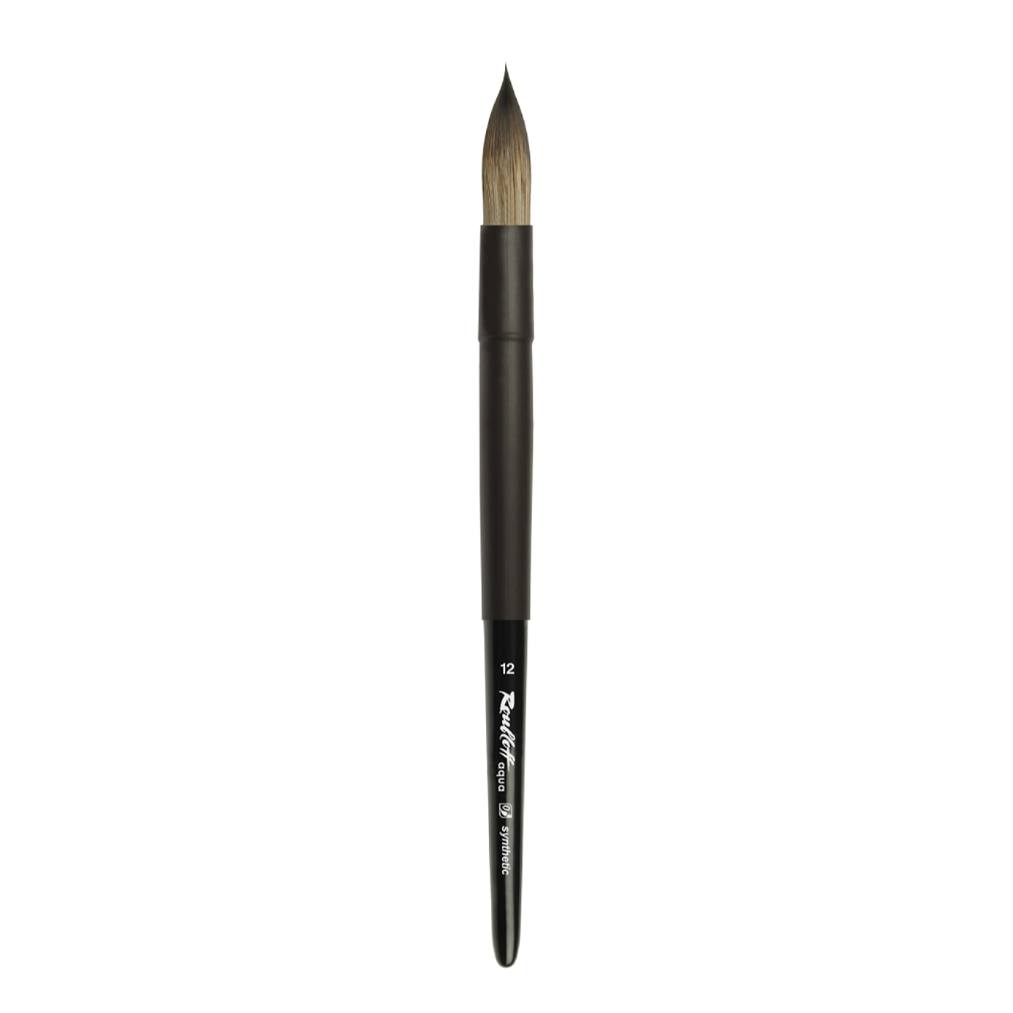 Кисть Roubloff Aqua Black round синтетика белая круглая обойма soft-touch ручка короткая черная 5 шт/упак 3 размера в ассортименте