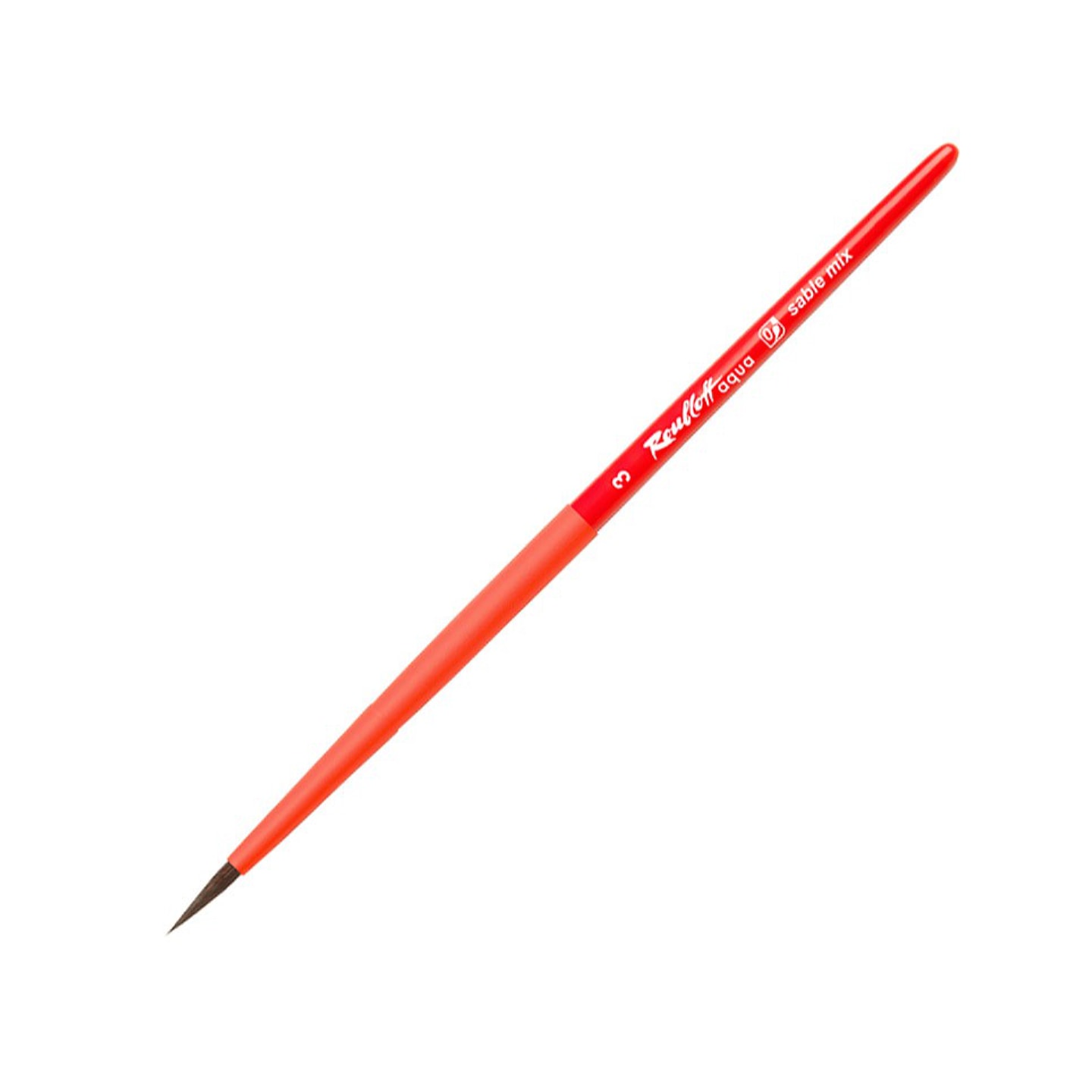 Кисть Roubloff Aqua Red round соболь-микс круглая обойма soft-touch ручка короткая красная 5 шт/упак 6 размеров в ассортименте