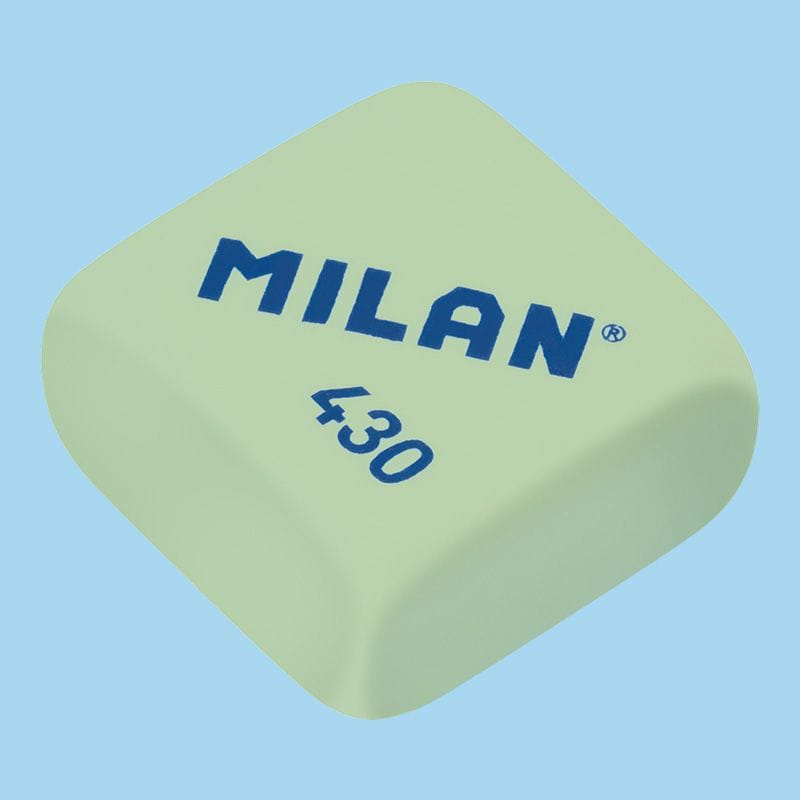Ластик MILAN 430 прямоугольный 28*28*13мм синт.каучук для графита цвета в ассортименте 30 шт/упак