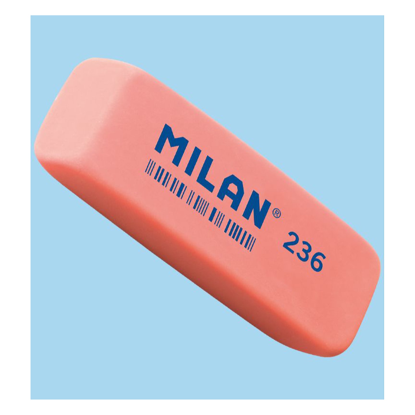 Ластик MILAN 236 прямоугольный скошенный 56*19*9мм пластик для графита цвета в ассортименте (флюоресцентный) 36 шт/упак